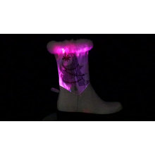 Custom design Women KID Fur Boot Christmas white manufacture Leather Bootie S004d  winter party  ug Ankle Led Boots Dress Shoes